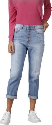 Dondup Stijlvolle Jeans met Koons Sieraden - Dames - Cropped Jeans - Blauw - W25 - Jeans