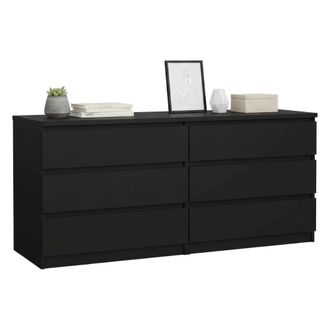 Dmora Aparador Victoire, Buf&eacute; De Sal&oacute;n, Aparador De Sal&oacute;n, Despensa De Cocina, 154x50 H68 Cm, Negro - Dmora