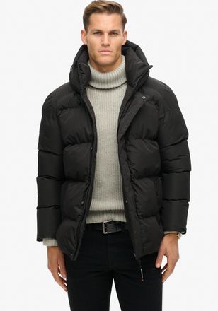 Superdry Steppjacke SUPERDRY HOODED 5 BAFFLE SPORTS PUFFER, Herren, Gr. L, schwarz, Web, Obermaterial: 100% Polyester, unifarben, relaxed fit, Jacken Steppjack