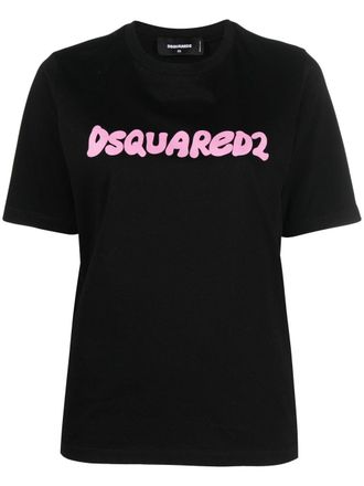 Dsquared2 T-shirt met logoprint - Zwart