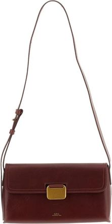 A.P.C. Gestructureerde Schoudertas - Dames - Schoudertassen - Rood - ONE Size - Leer - Tassen