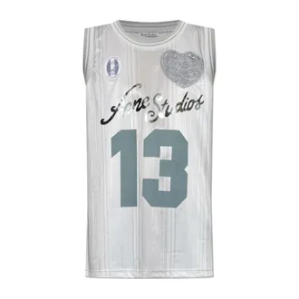 Acne Studios Sleeveless Tops, male, Gray, Size: XL Sports Jersey Tank Top