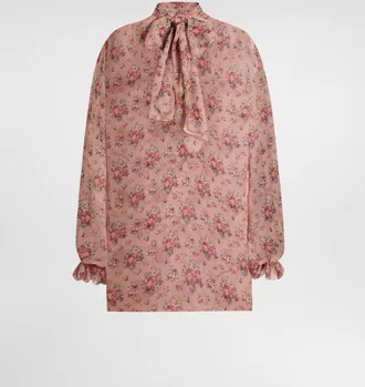 Dolce & Gabbana Small Flower Bouquets-print Chiffon Top - Woman Shirts And Tops Multicolor 36