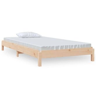 Berkfield Home Stack Bed 75x190 cm Small Single Solid Wood Pine in Light Brown