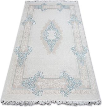 RugsX Alfombra Acr&iacute;lica Mirada 5417 Franjas Azul Beige 100x300 Cm