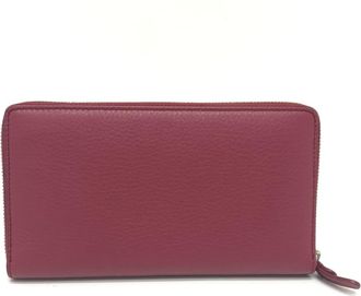 Balenciaga Red Color Leather Long Wallet (Bi-Fold) (Pre-Owned)