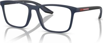 Prada Moderne Rechthoekige Bril - Heren - Brillen - Blauw - 56 MM - Accessoires