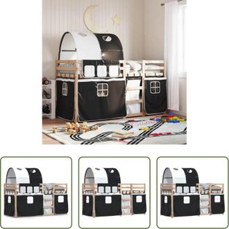 vidaXL vidaXL Letto a castello bambino - Letto a Castello senza Materasso Bianco e Nero 90x200cm in Pino