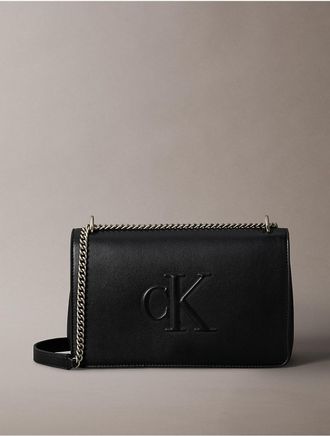 Calvin Klein Womens Sculpted Impression Crossbody Bag - Black