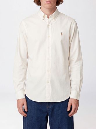 Polo Ralph Lauren Slim Fit Cotton Shirt with Button-Down Collar and Embroidered Pony Logo