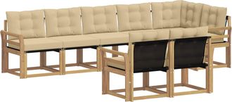 vidaXL Conjunto De Sof&aacute;s De Exterior 8 Uds. Y Beige Vidaxl