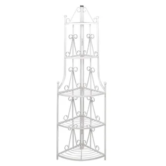 vidaXL Supporto Per Piante Porta Piante Ad Angolo Bianco - Vidaxl