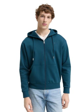 Tom Tailor Denim Kapuzensweatjacke TOM TAILOR DENIM, Herren, Gr. XXL, gr&uuml;n (deep pond gr&uuml;n), Sweatware, Obermaterial: 70% Baumwolle, 30% Polyester, bestickt, unifarben