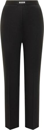 Msgm Palazzo Broek - Dames - Slim Fit Broeken - Zwart - XS - Wol - Broeken