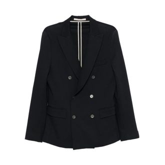 Paolo Pecora Blazers, male, Blue, Size: XL Blazer Doppiopetto