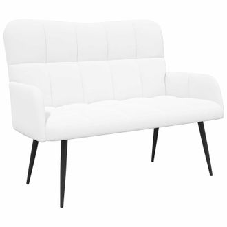 vidaXL Sof&aacute; De 2 Plazas Blanco 115 X 61 X 87 Cm Tela Vidaxl
