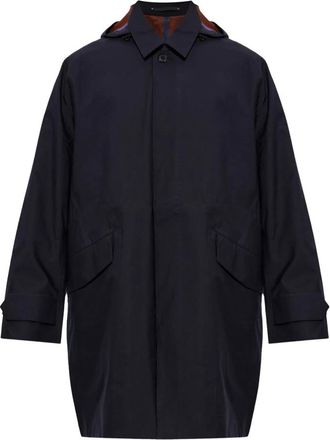 Paul Smith Cappotto in lana con cappuccio staccabile - - Coats - Uomo - Blu - M