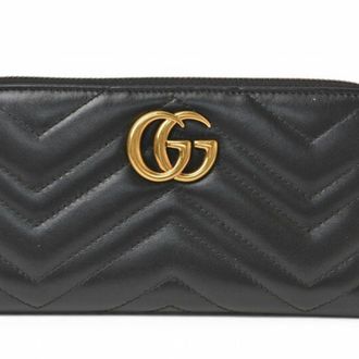 Gucci Black Leather Long Wallet (Bi-Fold) (Pre-Owned)