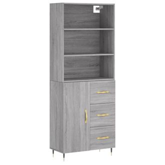 Berkfield Home Highboard Grey Sonoma 69.5x34x180 cm Engineered Wood