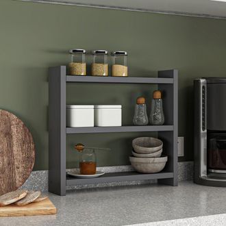 Dmora Estante Rizza, 2 Niveles, Tono Estructura Antracita, 44x10x40h Cm Negro Antracita