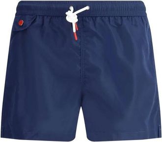 Kiton Monochrome Zwemshort met Iconische Details - Heren - Strandmode - Blauw - 2XL - Badmode