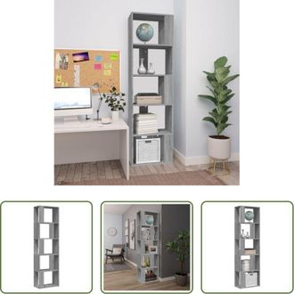 vidaXL Libreria grigio sonoma - Libreria Grigio Sonoma 45x24x160 cm in Legno Multistrato