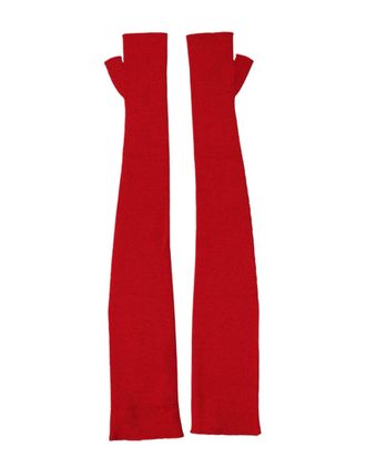 Dolce & Gabbana Wool Fingerless Elbow-Length Gloves - Red