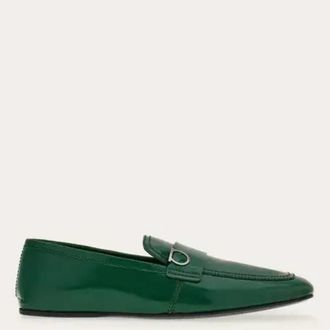 Ferragamo Loafer With Gancini Ornament, Size 10 EE