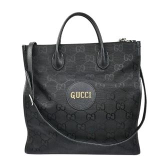 Gucci Pre-owned Off The Grid Nylon Leather 2way Schoudertas - Heren - Vintage Shopper - Zwart - ONE Size - Nylon - Vintage