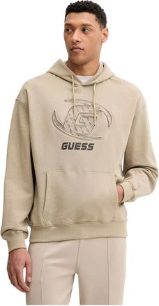 Guess Hoodies & sweatvesten, Heren, Beige, M, Katoen, Kele Hoodie