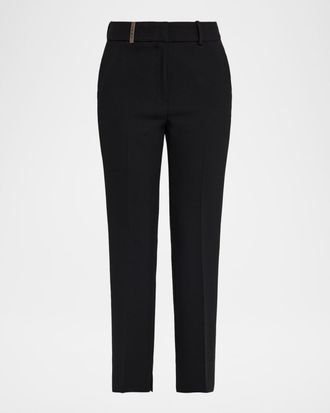 PESERICO Cropped Slim-Fit Pants