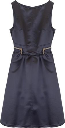 Elisabetta Franchi Korte Jurk met Ronde Hals - Dames - Korte kleedjes - Blauw - S - Polyester - Kleedjes