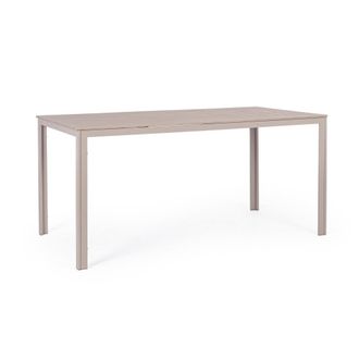 Konte Design Mesa fija de jard&iacute;n tortora efecto madera con estructura de acero