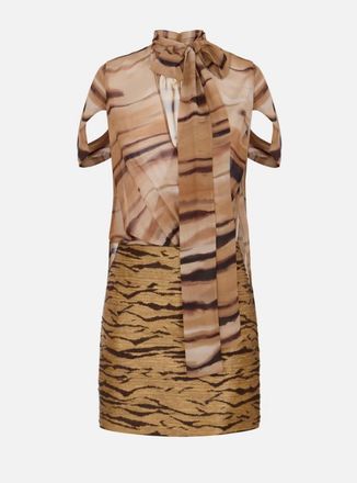 Elisabetta Franchi bi-materiaal mini-jurk