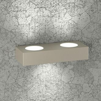 Top-Light Applique moderna top light beaside 1190 a3 gx53 led metallo biemissione lampada parete, finitura metallo sabbia