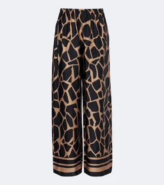 Faithfull The Brand Jensen animal-print satin wide-leg pants