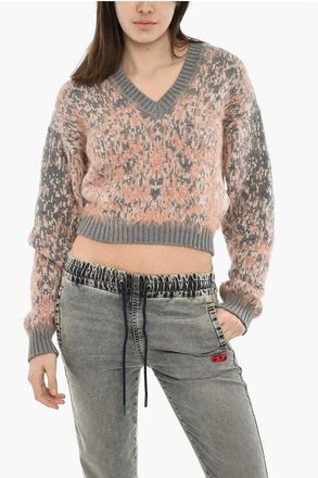 Diesel V-Neck Top M-RENZA Tricolor Crop size Xs