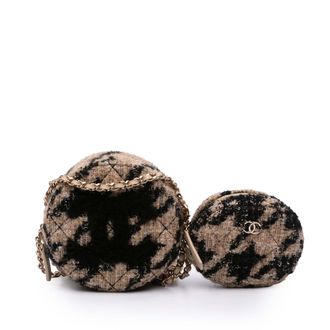 Chanel Tweed Ronde Crossbody Tas