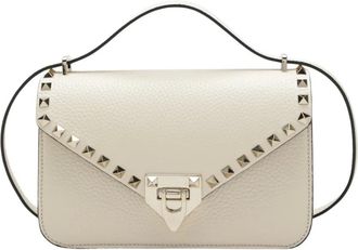 Valentino Garavani Bolso de Hombro Peque&ntilde;o Rockstud - Bags - Mujer - Beige - ONE SIZE