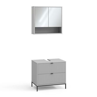 Vicco Conjunto De Muebles De Ba&ntilde;o Eliza, Gris, 2 Partes, Vicco