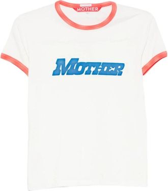 Mother The Lil Goodie Ringer - Dames - T-shirts - Wit - S - Katoen - Tops