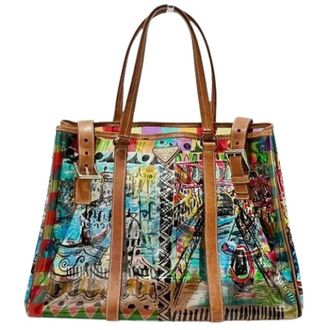 Prada Pre-owned Tote Bags, female, Multicolor, Size: ONE SIZE Pre-owned Plastic Leather Tote Bag