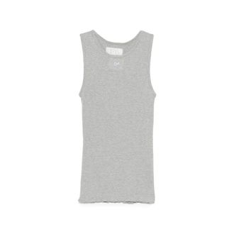 ERL Sleeveless Tops, male, Gray, Size: XL Ribbed Logo Tank Top