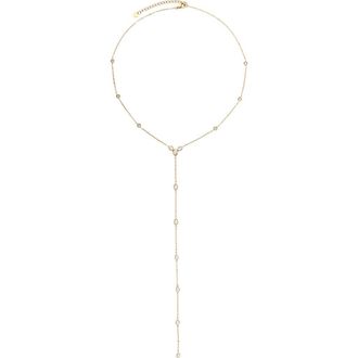 Petit Moments Stone Drop Lariat Necklace in Gold at Nordstrom