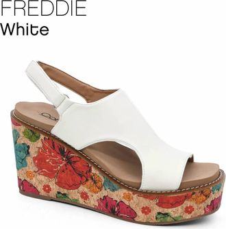 Corkys Footwear Womens The Freddie Wedge Sandals In White