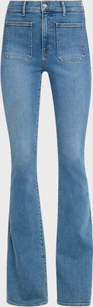 Veronica Beard Beverly Skinny Flare Patch Pocket Jeans