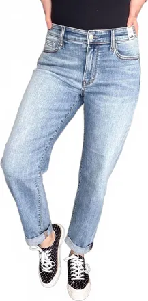 Judy Blue Trinity Mid Rise Boyfriend Jeans In Blue