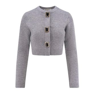 Self Portrait Cardigans, female, Gray, L, Wool Cardigan