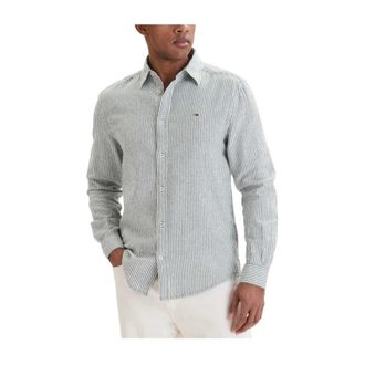 Tommy Hilfiger Casual Overhemden - Heren - Casual Overhemden - Groen - M - Linnen - Overhemden