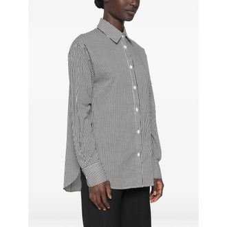 Frankie Shop Womens Shirt Peri Striped Cotton White-Black White/black